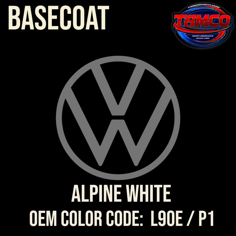 Tamco Paint Volkswagen Alpine White Code L90E / P1 OEM Basecoat