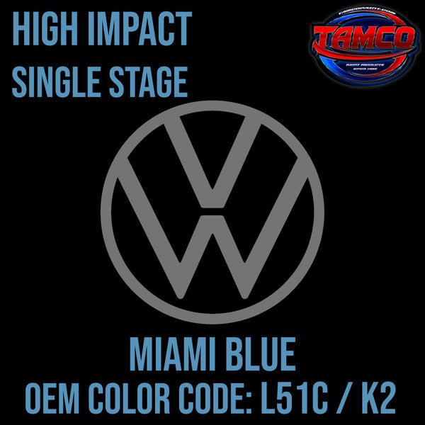 Tamco Paint Volkswagen Miami Blue Code L51C / K2 OEM High impact Single Stage