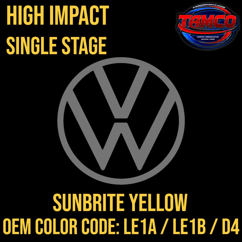 Tamco Paint Volkswagen Sunbrite Yellow Code LE1A / LE1B / D4 OEM High Impact Single Stage