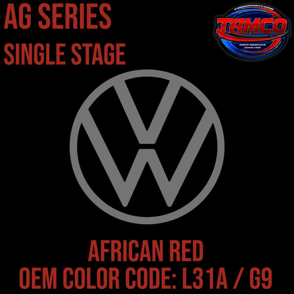 Tamco Paint Volkswagen African Red Code L31A / G9 OEM AG Series Single Stage
