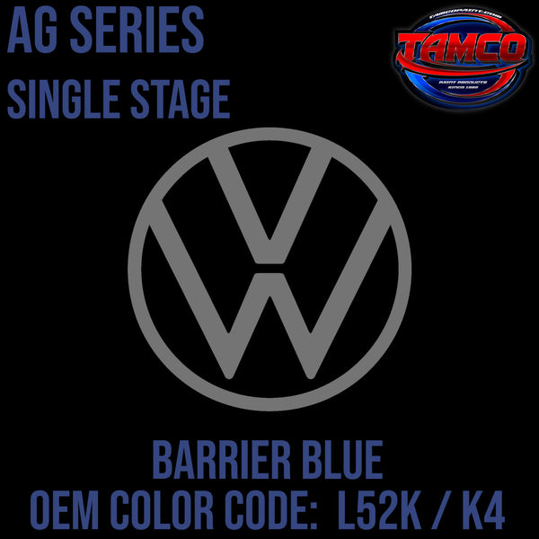 Tamco Paint Volkswagen Barrier Blue Code L52K / K4 OEM AG Series Single Stage