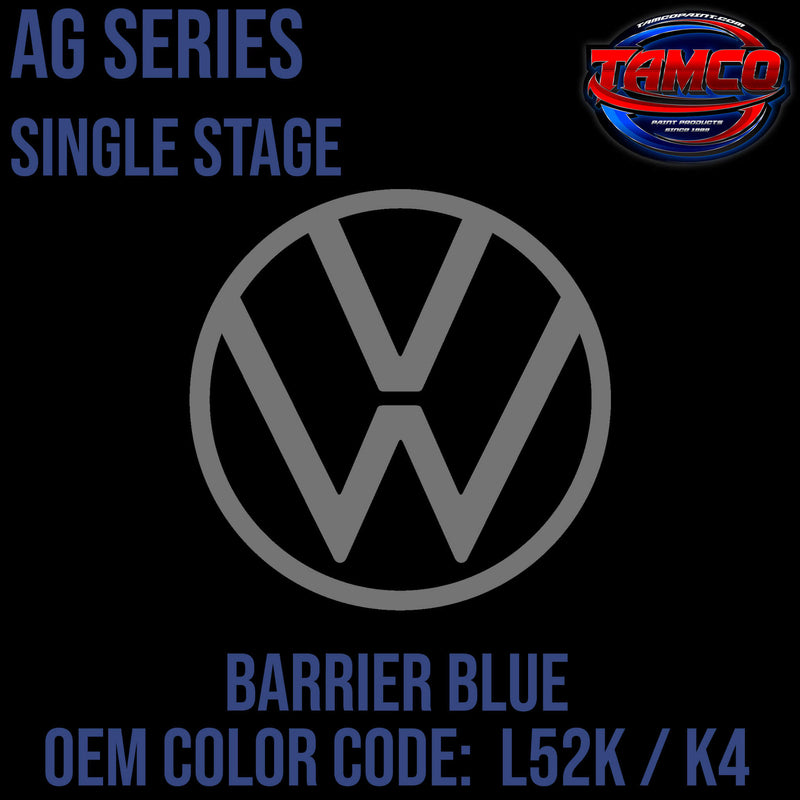 Tamco Paint Volkswagen Barrier Blue Code L52K / K4 OEM AG Series Single Stage