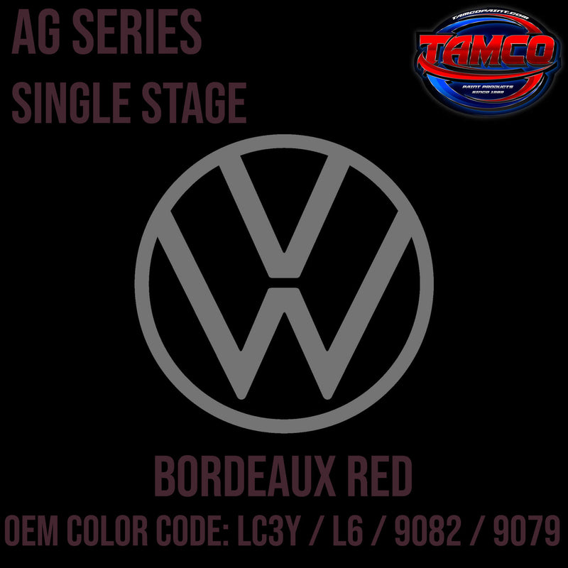 Tamco Paint Volkswagen Bordeaux Red Code LC3Y / L6 / 9082/ 9079 OEM AG Series Single Stage