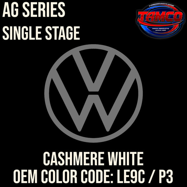 Tamco Paint Volkswagen Cashmere White Code LE9C / P3 OEM AG Series Single Stage