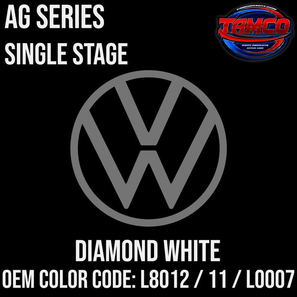 Tamco Paint Volkswagen Diamond White Code L8012 / 11 / L0007 OEM AG Series Single Stage