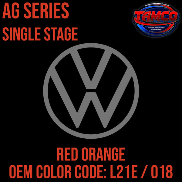 Tamco Paint Volkswagen Red Orange code L21E / 018 OEM AG Series Single Stage