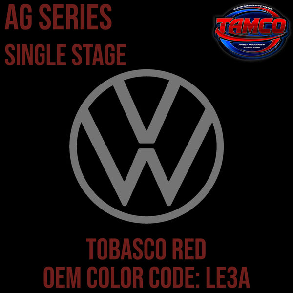 Tamco Paint Volkswagen Tabasco Red Code LE3A AG Series Single Stage