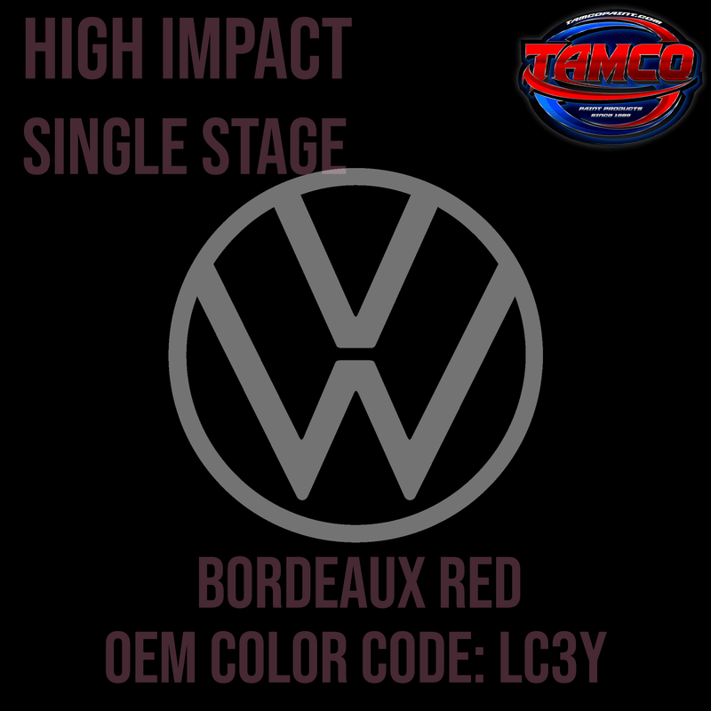 Tamco Paint Volkswagen Bordeaux Red Code LC3Y OEM High Impact Single Stage