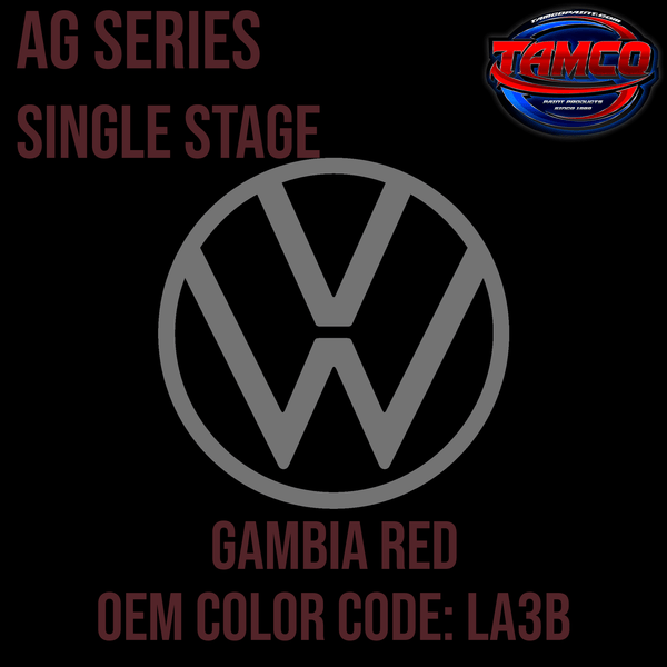 Tamco Paint Volkswagen Gambia Red Code LA3B OEM AG Series Single Stage