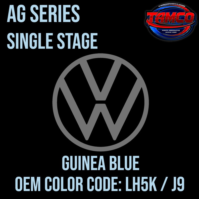 Tamco Paint Volkswagen Guinea Blue Code  LH5K / J9 OEM AG Series Single Stage