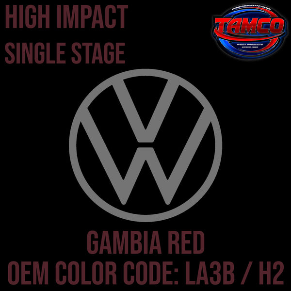 Tamco Paint Volkswagen Gambia Red Code LA3B / H2 High Impact Single Stage