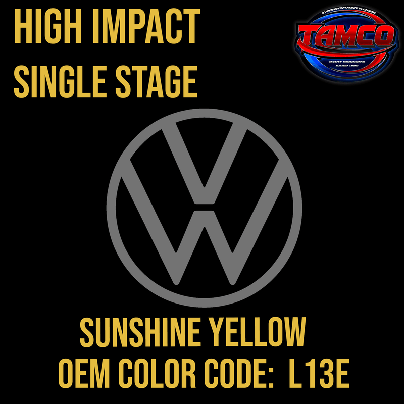 Tamco Paint Volkswagen Sunshine Yellow Code L13E OEM High Impact Series Single Stage