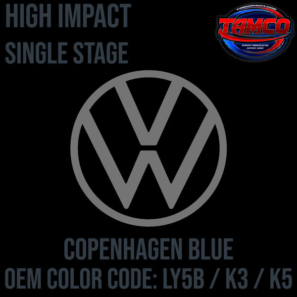 Tamco Paint Volkswagen Copenhagen Blue Code LY5B / K3 / K5 OEM High Impact Series Single Stage