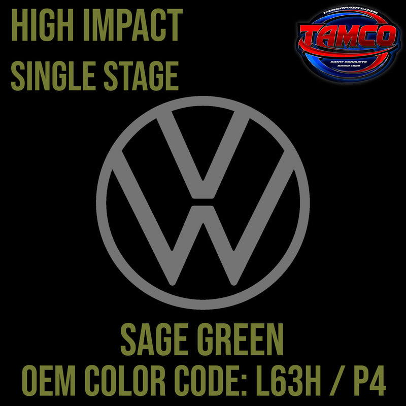 Tamco Paint Volkswagen Sage Green Code L63H / P4 OEM High Impact Single Stage