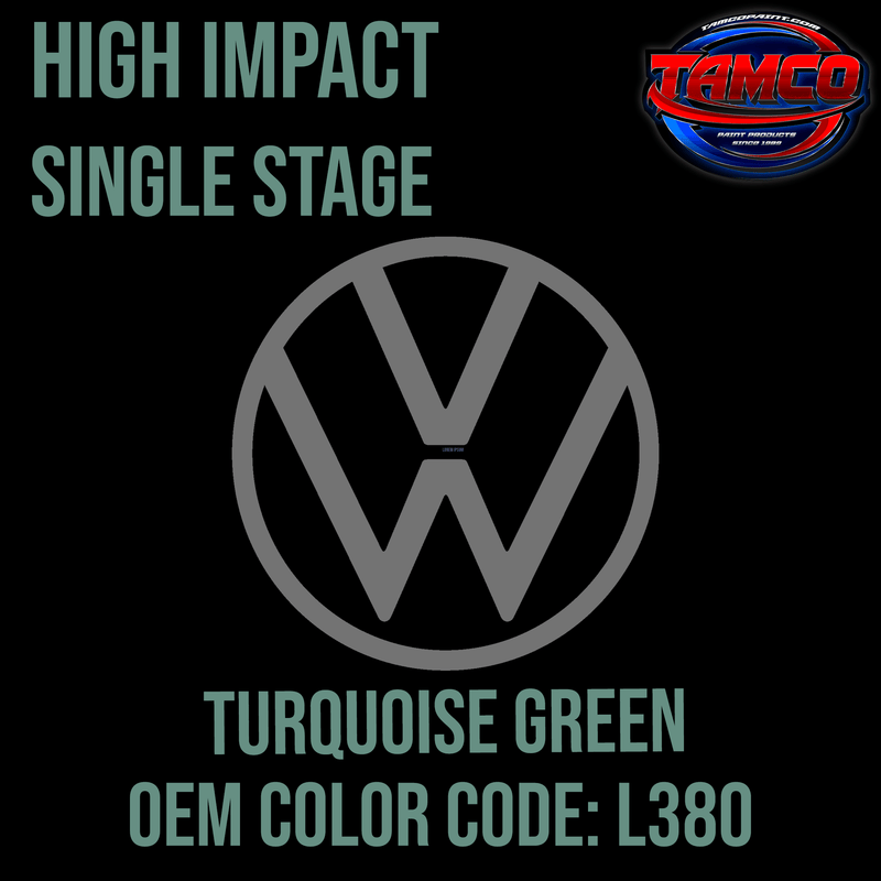 Tamco Paint Volkswagen Turquoise Green Code L380 OEM High Impact Series Single Stage