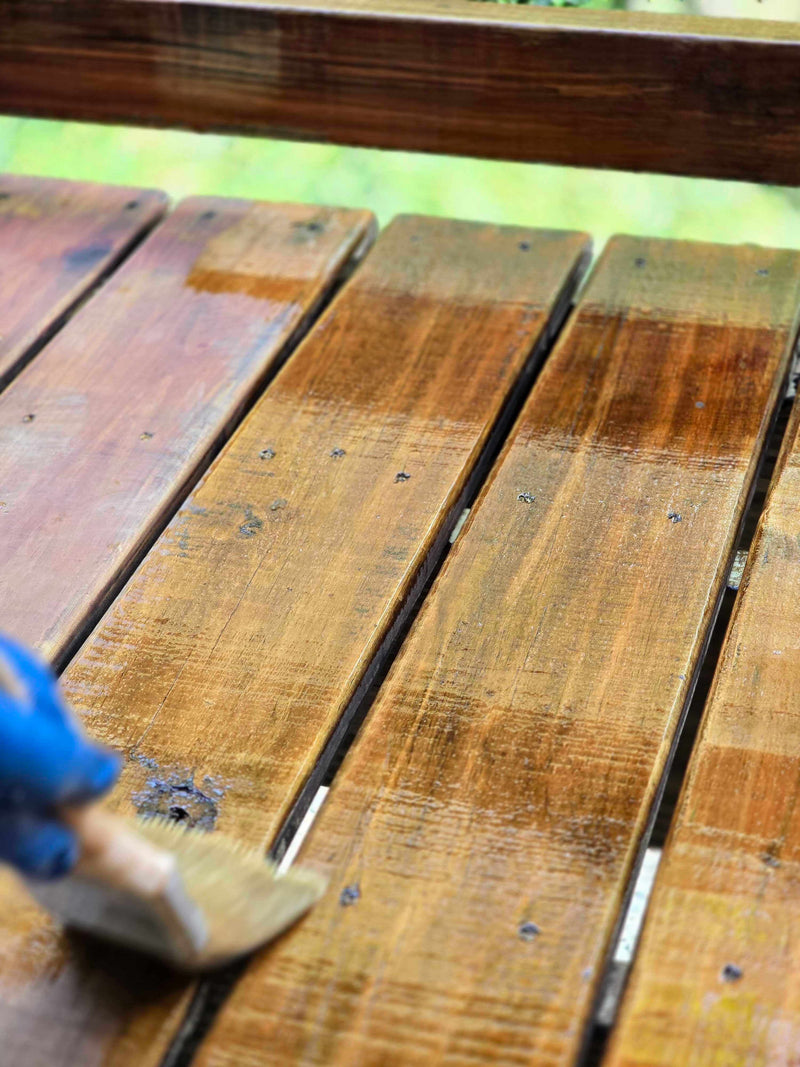 Tamco Paint Woodland Stain on Wooden Stairs