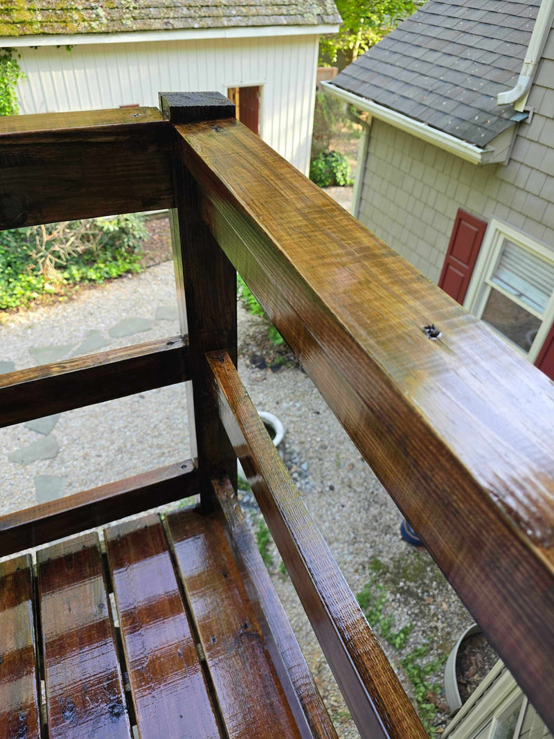 Tamco Paint Woodland Stain on Wooden Stairs