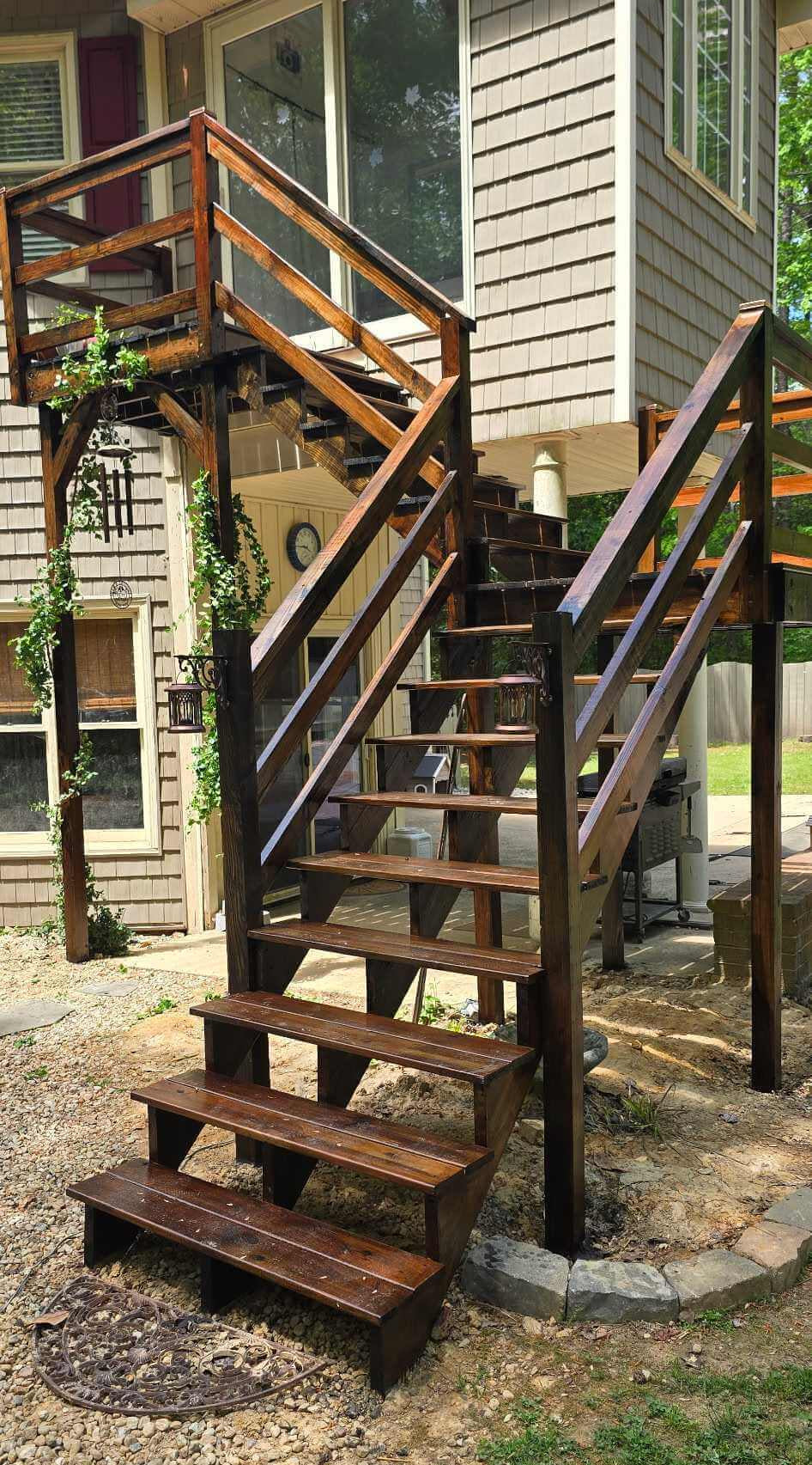 Tamco Paint Woodland Stain on Wooden Stairs
