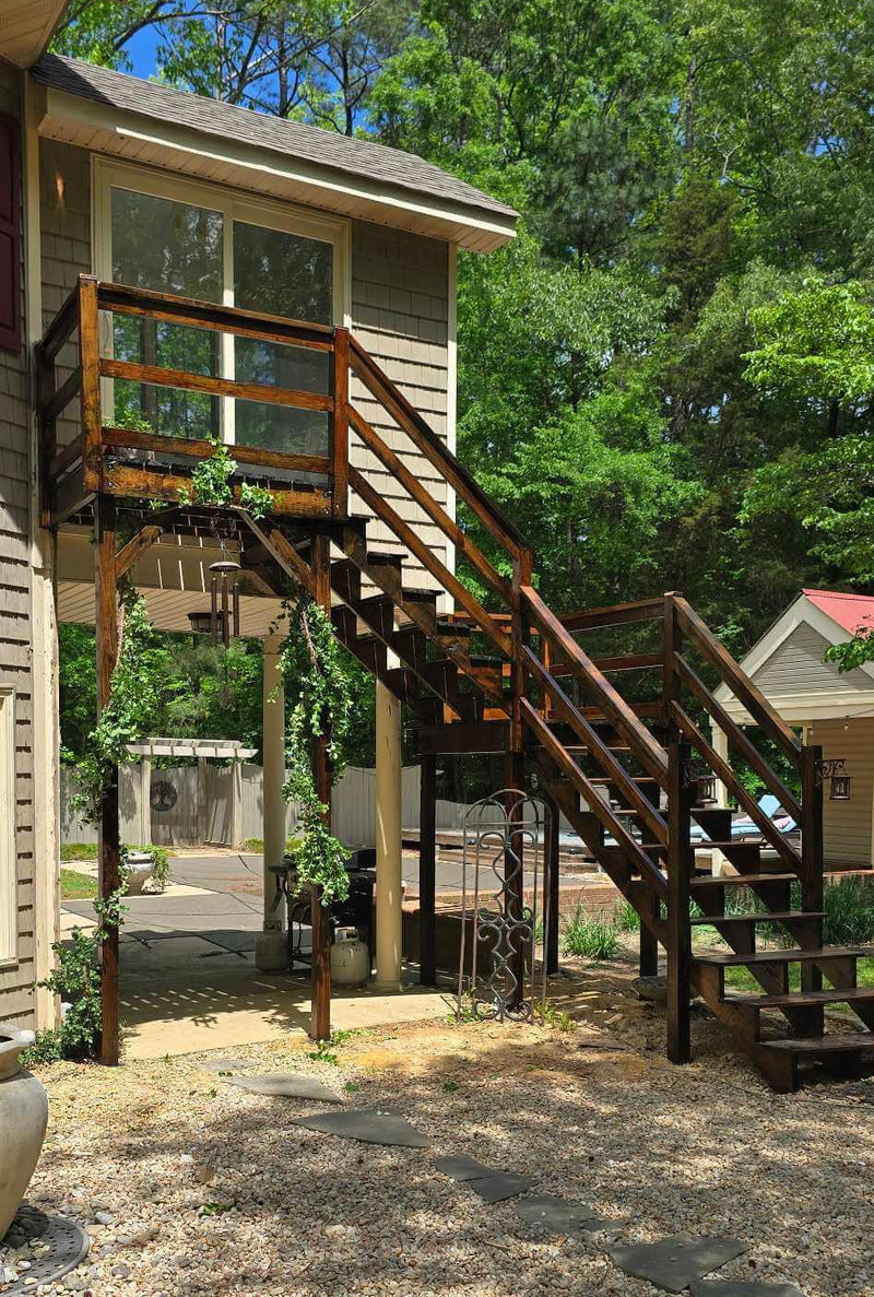 Tamco Paint Woodland Stain on Wooden Stairs