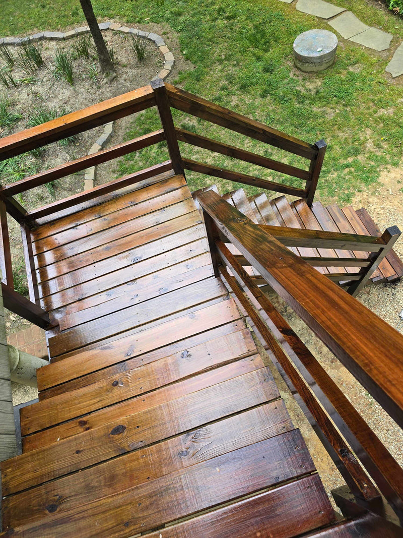Tamco Paint Woodland Stain on Wooden Stairs