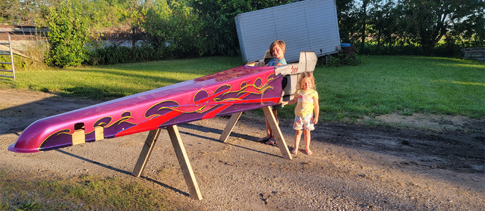 Tamco Paint You Cant Sit With Us Pink on 2002 Miller 4 Link Dragster
