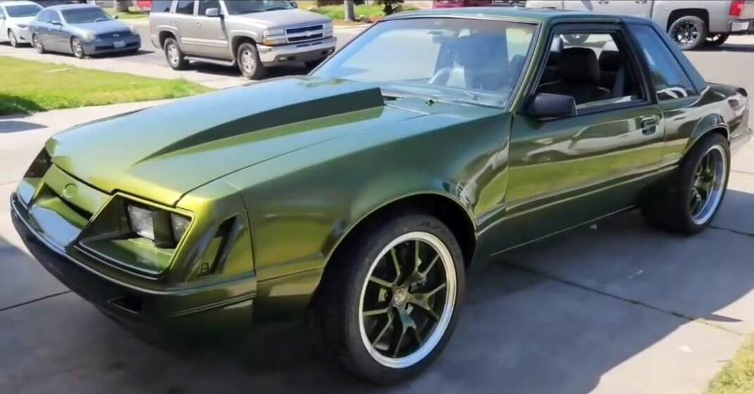 Yuengling Green Car 1986 Ford Mustang