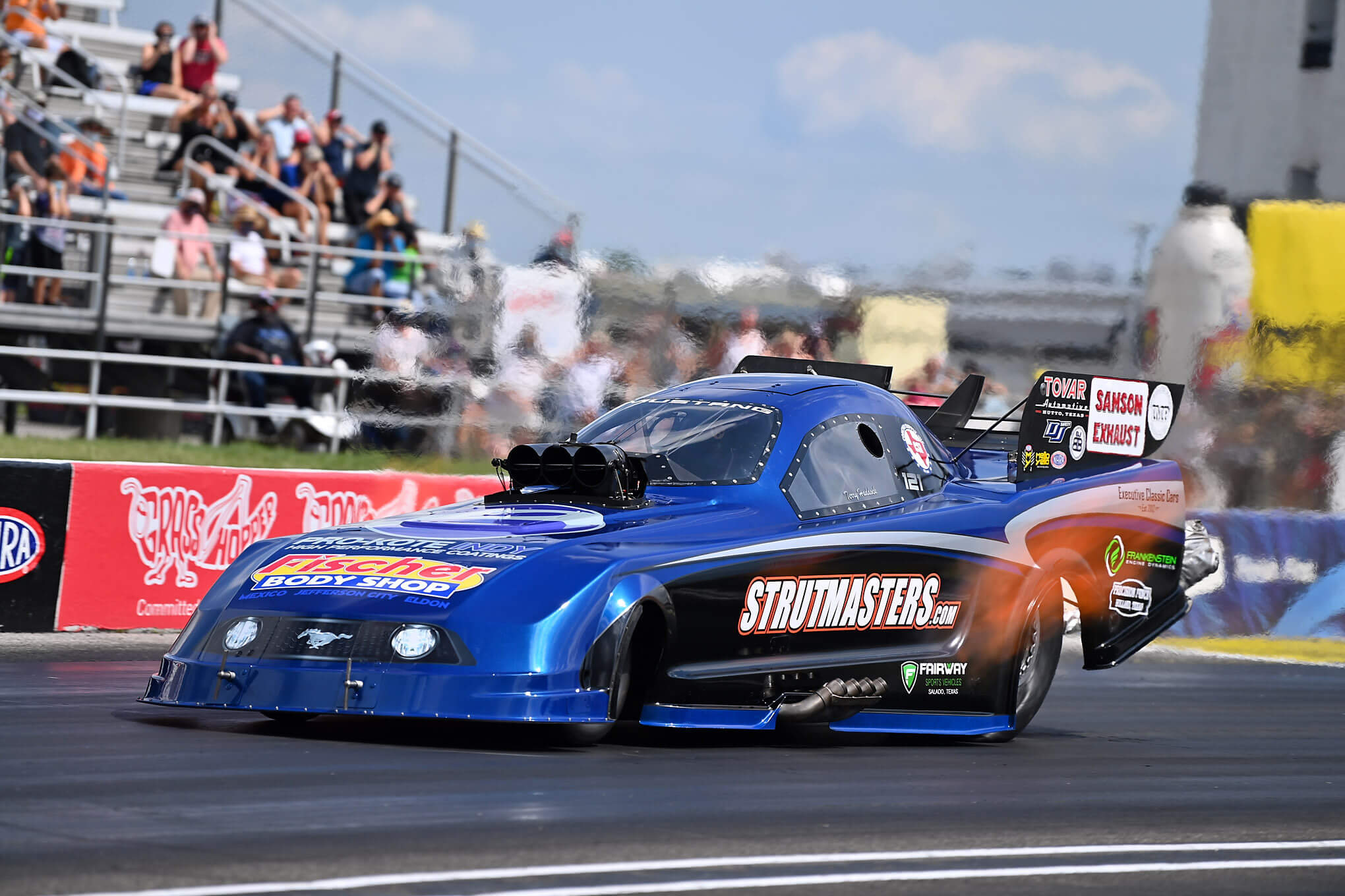 Bluetiful Metallic Custom Color C8 Vette funny car