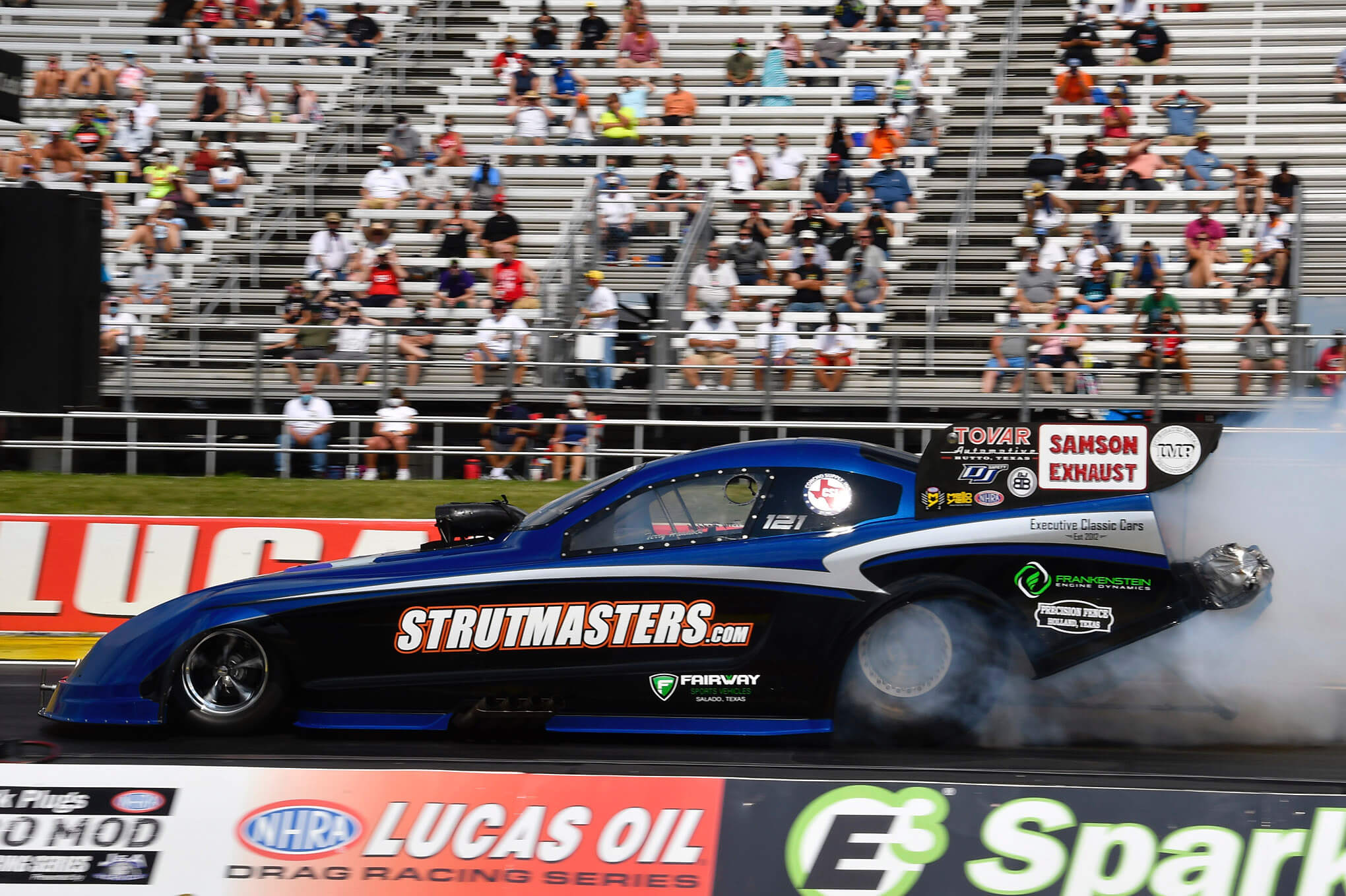 Bluetiful Metallic Custom Color C8 Vette funny car