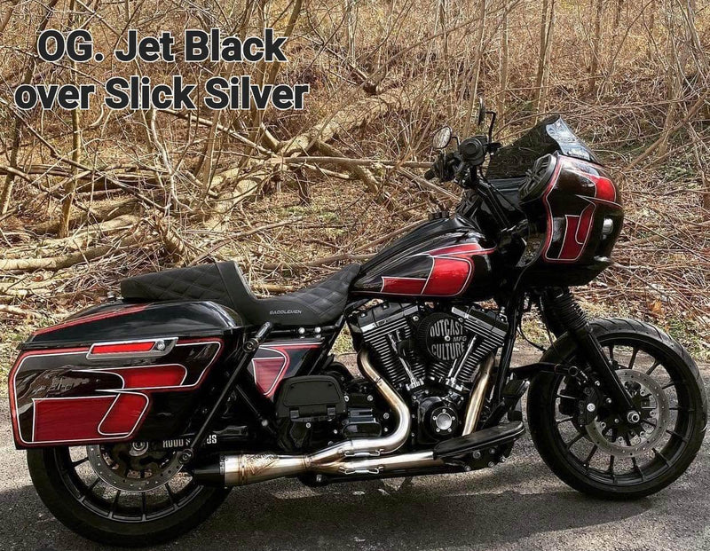 OG JET BLACK OVER SLICK SILVER  MOTORCYCLE