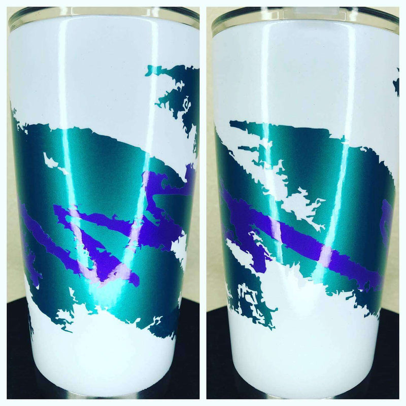 caribbean current with touch of white and royal blue tumbler