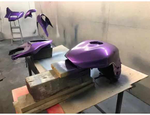 Tamco Paint Stellar Violet in Motorcycle Gas Tank