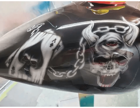 Tamco Paint Intensity Chalk White in Motorcycle Gas Tank