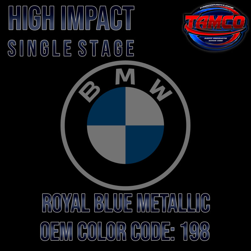 BMW Royal Blue Metallic | 198 | 1987-1990 | OEM High Impact Single Stage