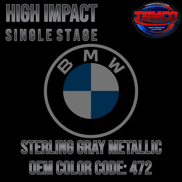 BMW Sterling Gray Metallic | 472 | 2002-2008 | OEM High Impact Single Stage