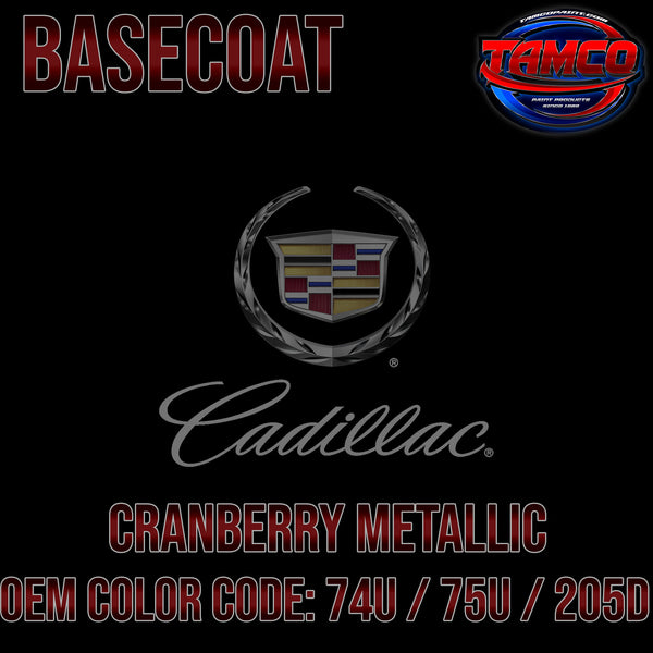 Cadillac Cranberry Metallic | 74U / 75U / 205D | 1997-2001 | OEM Basecoat