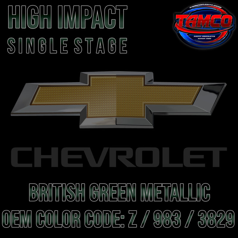 Chevrolet British Green Metallic | Z / 983 / 3829 | 1968 | OEM High Impact Series Single Stage