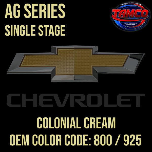 Chevrolet Colonial Cream | 800 / 925 | 1957-1958 | OEM AG Series Single Stage