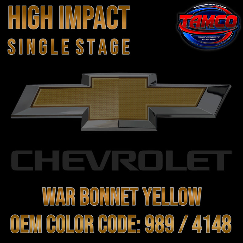 Chevrolet War Bonnet Yellow | 989 / 4148 | 1971-1972 | OEM High Impact Single Stage