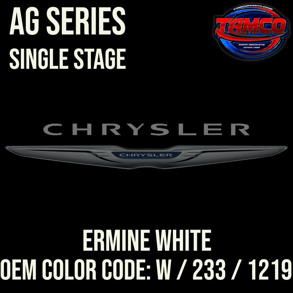 Chrysler Ermine White | W / 233 / 1219 | 1962-1965 | OEM AG Series Single Stage