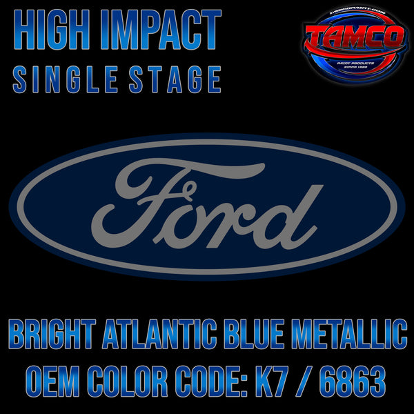 Ford Bright Atlantic Blue Metallic | K7 / 6863 | 1998-2002 | OEM High Impact Single Stage