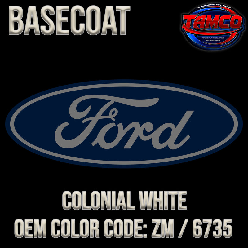 Ford Colonial White | ZM / 6735 | 1995-1998 | OEM Basecoat