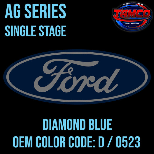 Ford Diamond Blue | D / 0523 | 1955-1956 | OEM AG Series Single Stage
