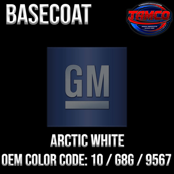 GM Arctic White | 10 / G8G / 9567 | 1989-2022 | OEM Basecoat