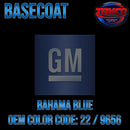 GM Bahama Blue | 22 / 9656 | 1991-1995 | OEM Basecoat