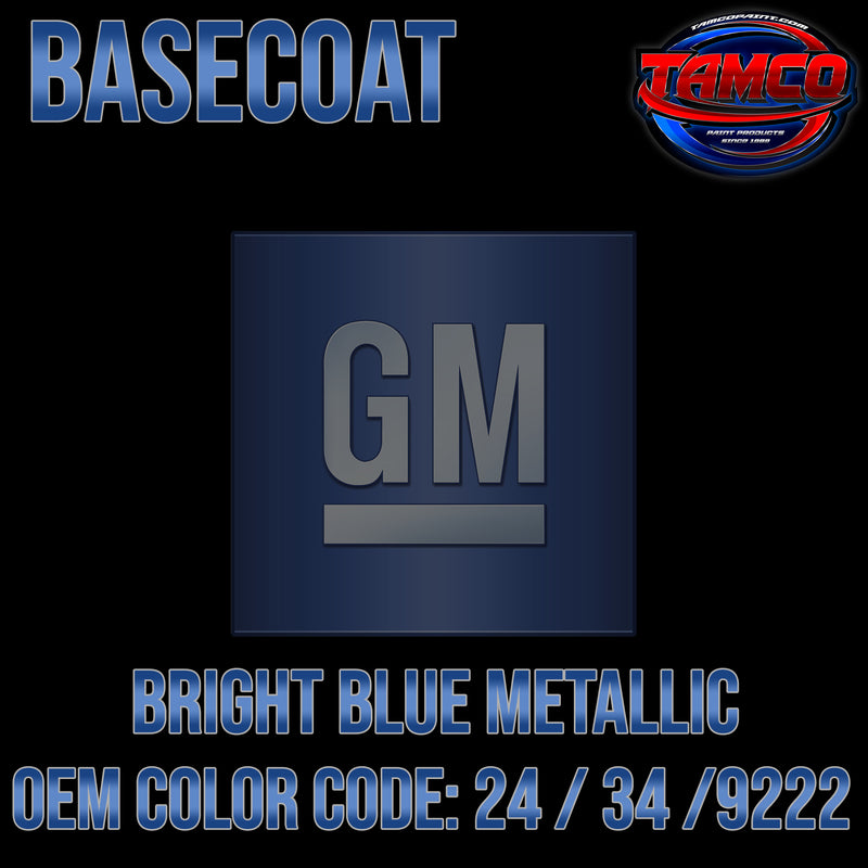 GM Bright Blue Metallic | 24 / 34 / 9222 | 1988-2002 | OEM Basecoat