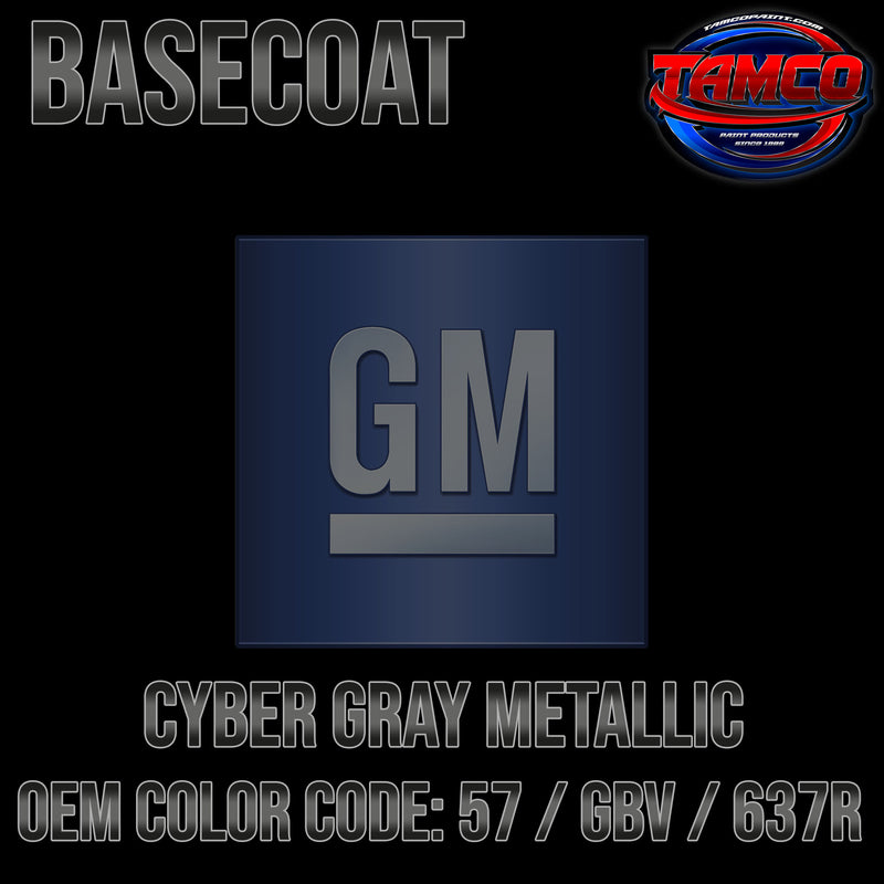 GM Cyber Gray Metallic | 57 / GBV / 637R | 2009-2020 | OEM Basecoat