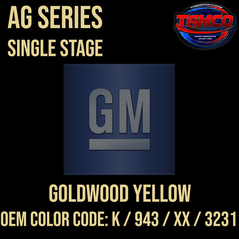 GM Goldwood Yellow | K / 943 / XX / 3231 | 1964-1965 | OEM AG Series Single Stage