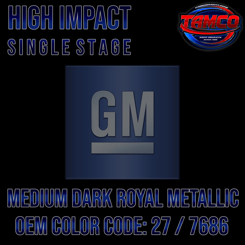 GM Medium Dark Royal Blue Metallic | 27 / 7686 | 1983-1984 | OEM High Impact Single Stage
