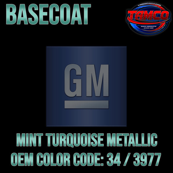GM Mint Turquoise Metallic | 34 / 3977 | 1970-1972 | OEM Basecoat