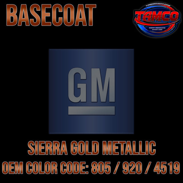 GM Sierra Gold Metallic | 805 / 920 / 4519 | 1956-1958; 1974 | OEM Basecoat